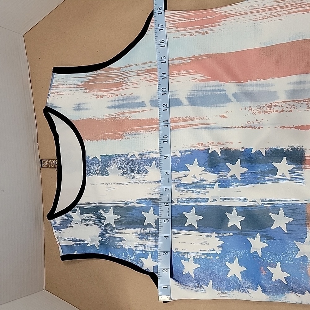 Casa Lee Patriotic American Flag Dress, Size XL, EUC! - Picture 7 of 8